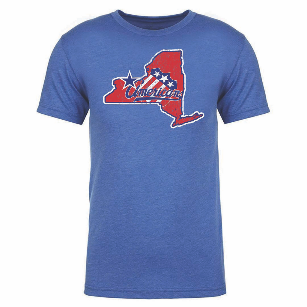 108 Stitches Rochester Americans Adult State of New York Short Sleeve T-Shirt
