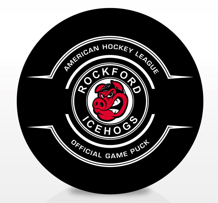 Rockford IceHogs Official Center Ice Game Puck (Circle Logo)
