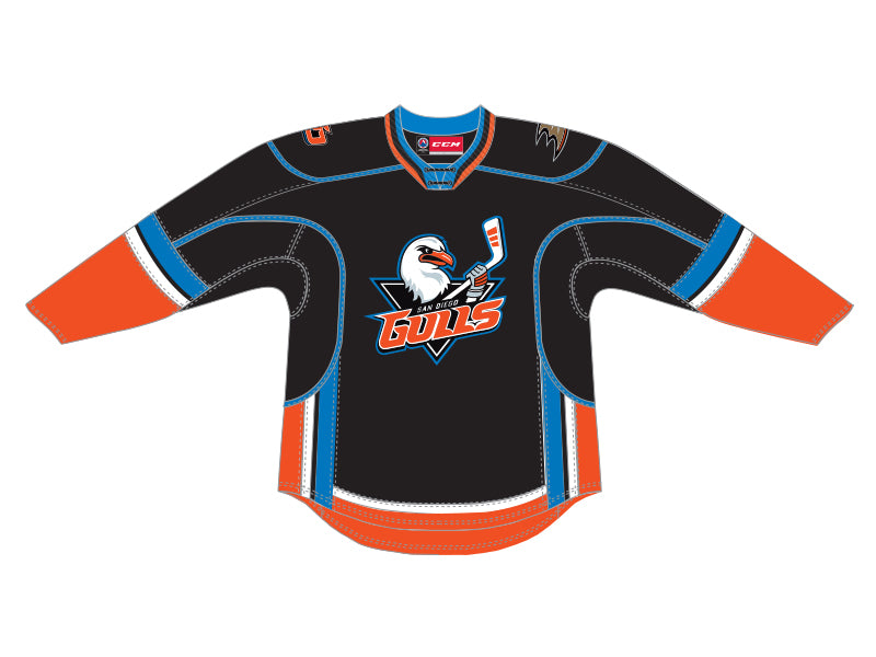 CCM Quicklite San Diego Gulls Customized Premier Black Jersey –