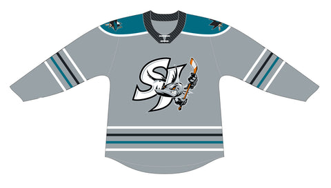 CCM Quicklite San Jose Barracuda Customized Premier Third Gray Jersey