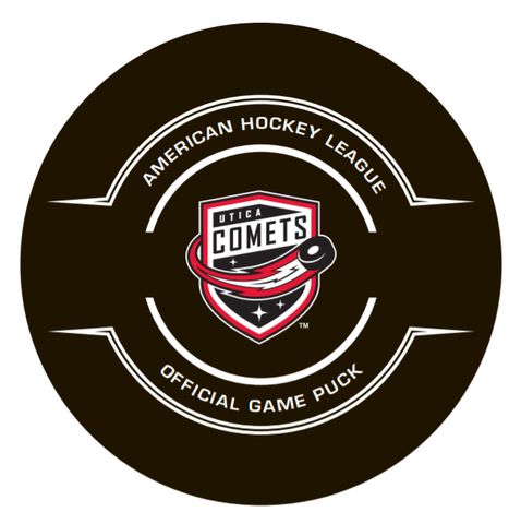 Utica Comets Official Center Ice Game Puck (new logo)