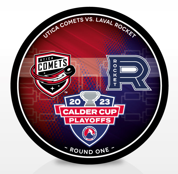 Utica Comets vs Laval Rocket 2023 Calder Cup Playoffs Dueling Souvenir Puck