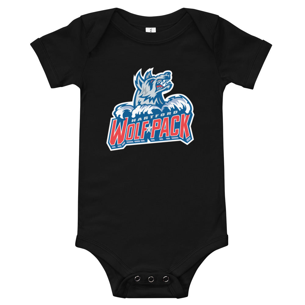 Hartford Wolf Pack Primary Logo Baby Onesie