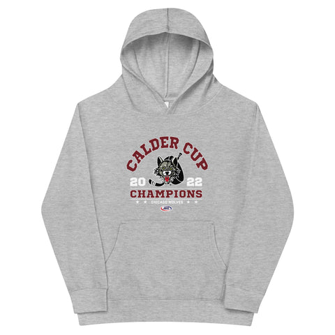 Chicago Wolves 2022 Calder Cup Champions Youth Arch Pullover Hoodie