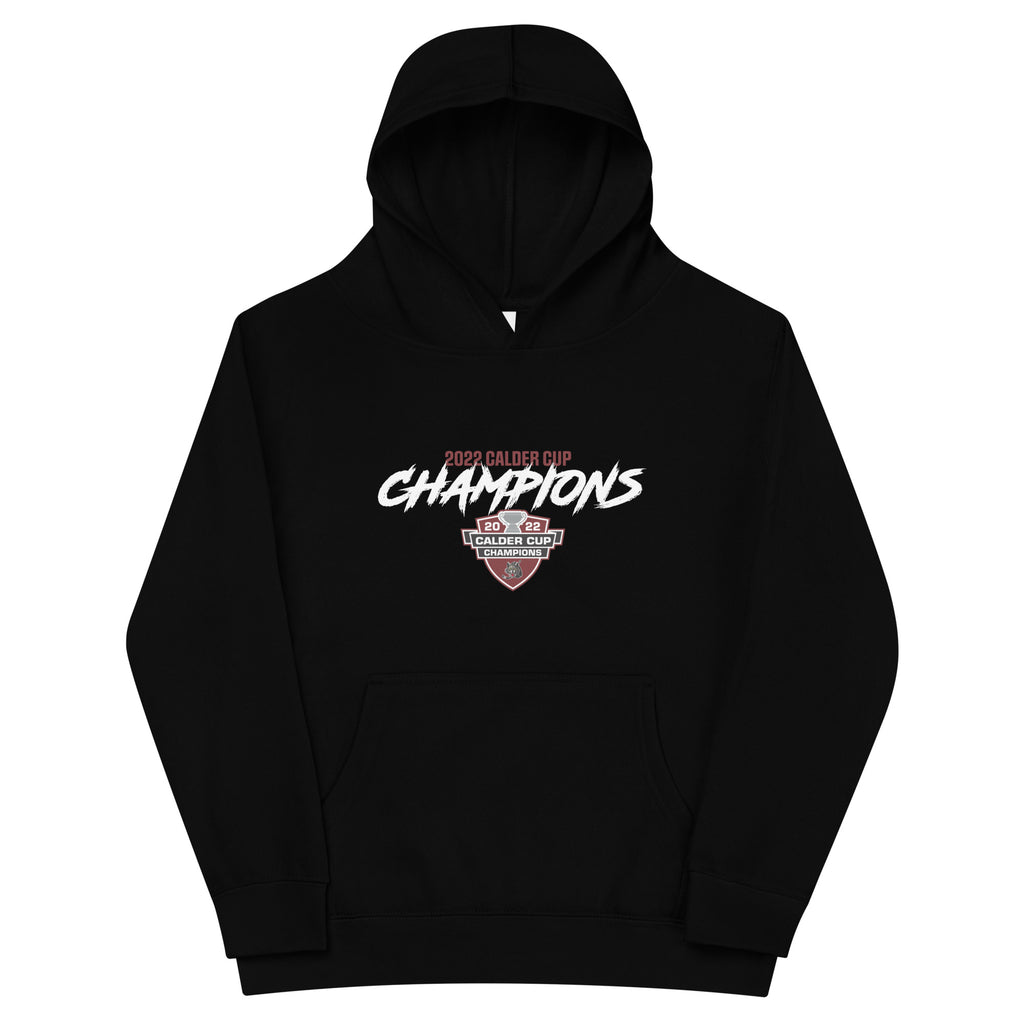 Chicago Wolves 2022 Calder Cup Champions Youth Script Pullover Hoodie