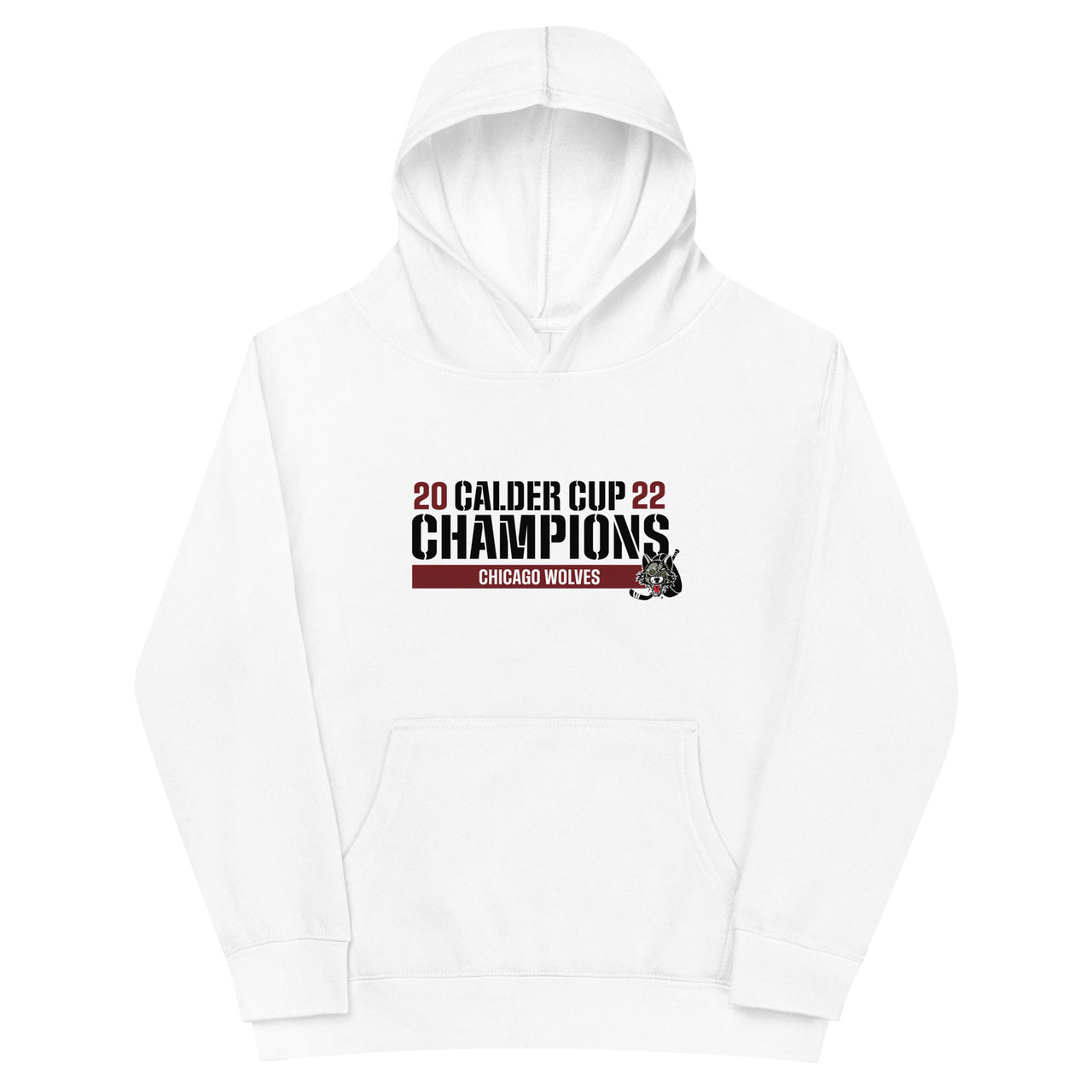 Chicago Wolves 2022 Calder Cup Champions Raise the Bar Youth Pullover Hoodie