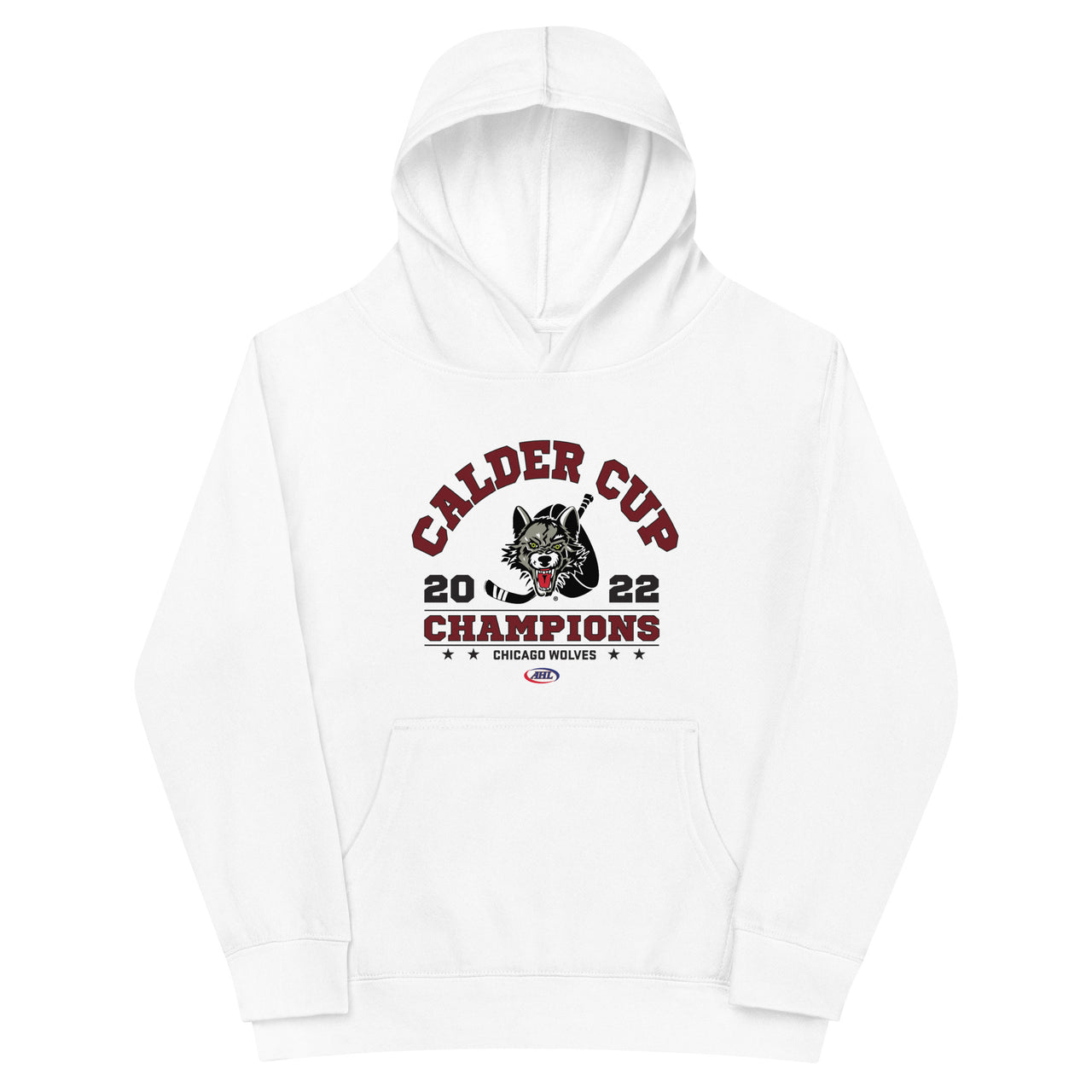 Chicago Wolves 2022 Calder Cup Champions Arch Youth Pullover Hoodie