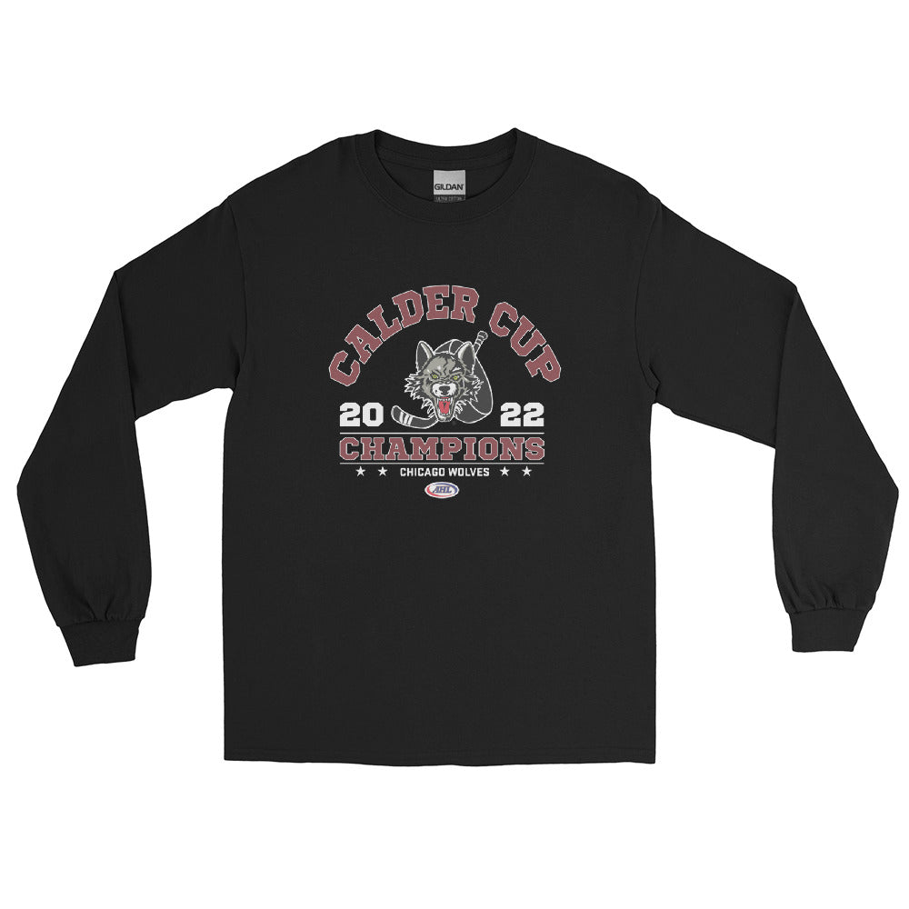 Chicago Wolves 2022 Calder Cup Champions Arch Adult Long Sleeve Shirt