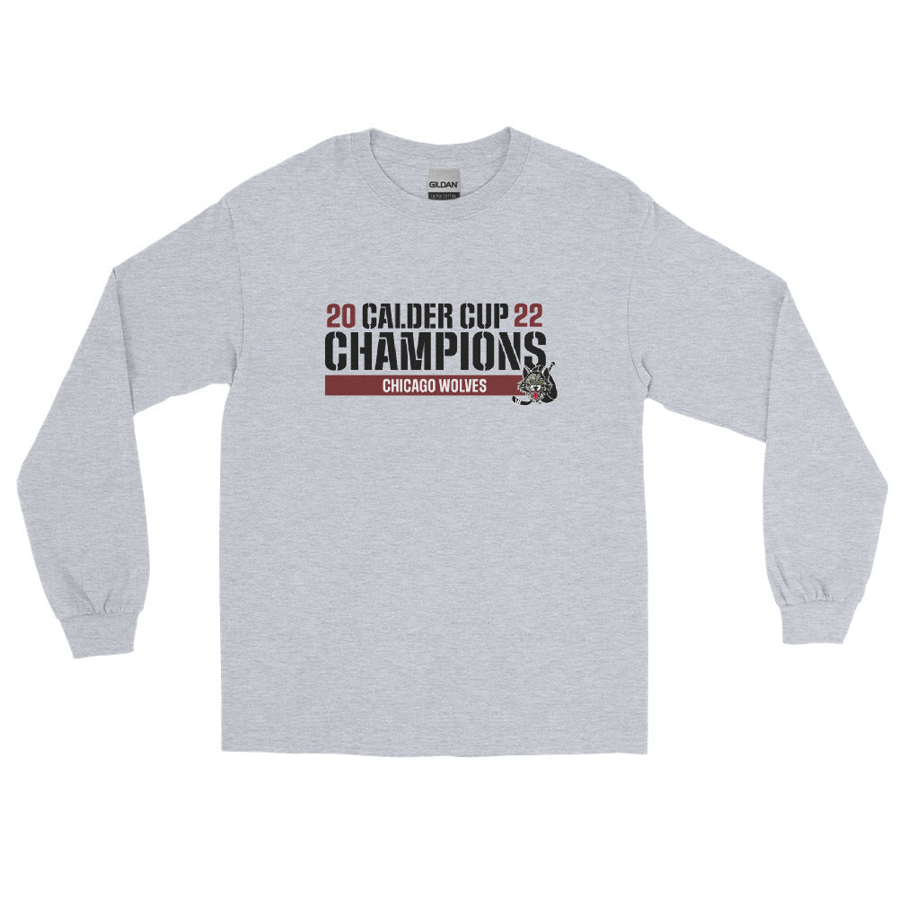 Chicago Wolves 2022 Calder Cup Champions Raise The Bar Adult Long Sleeve Shirt