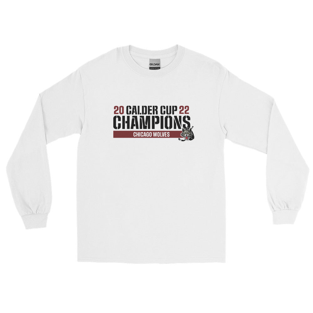 Chicago Wolves 2022 Calder Cup Champions Raise The Bar Adult Long Sleeve Shirt