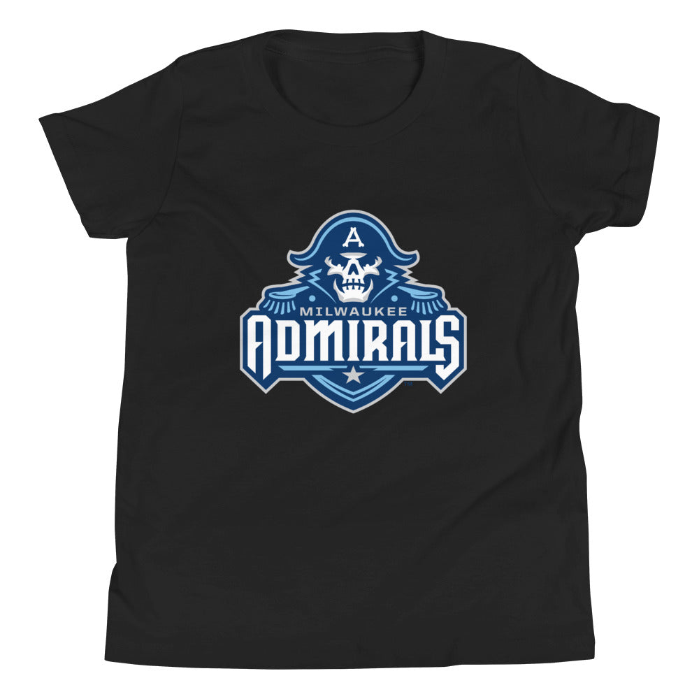 Milwaukee Admirals Primary Logo Youth Short Sleeve T-Shirt