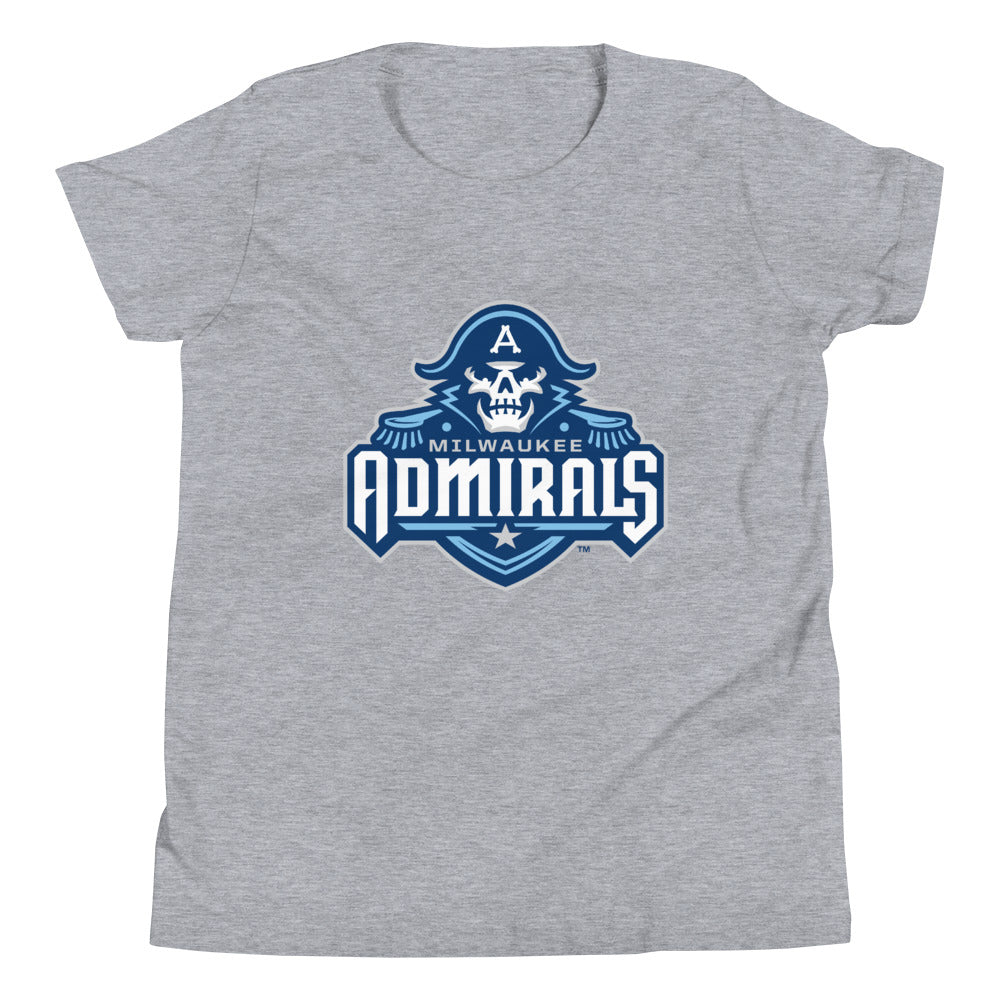 Milwaukee Admirals Primary Logo Youth Short Sleeve T-Shirt