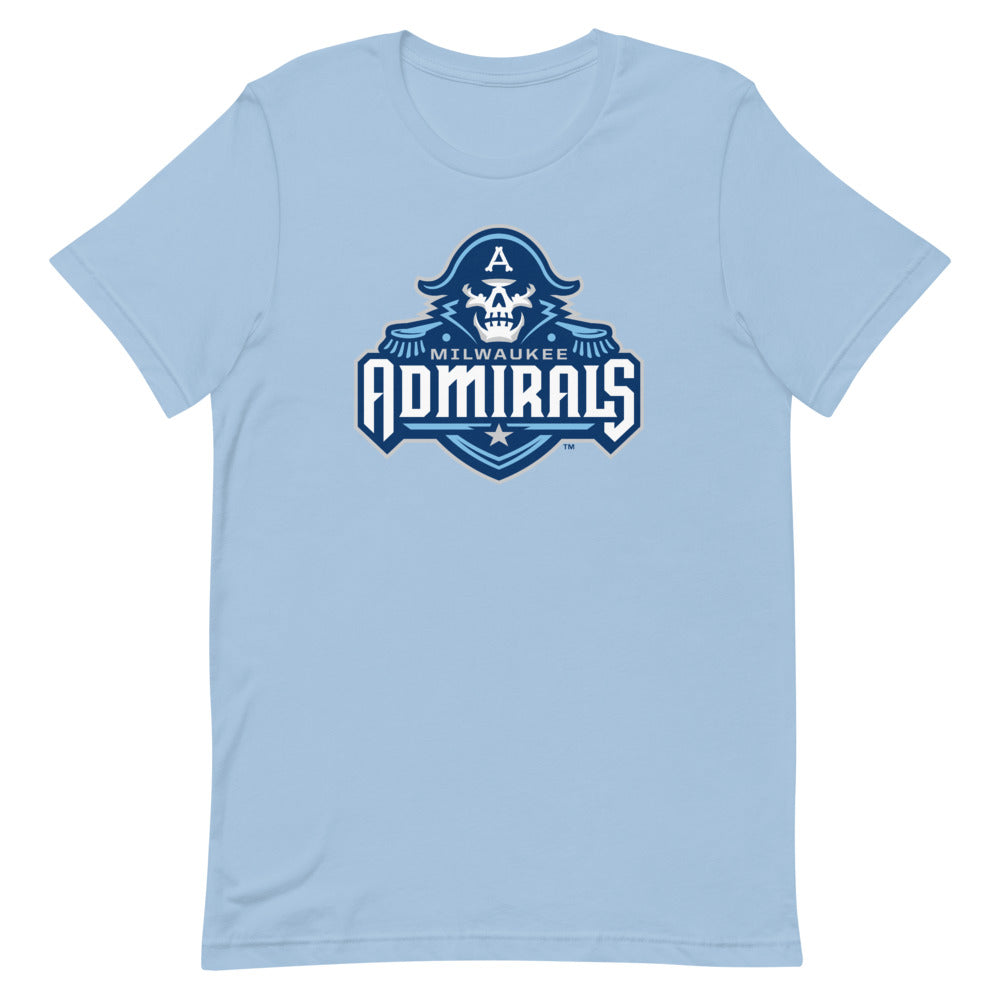 Milwaukee Admirals Adult Primary Logo Light Blue Short-Sleeve T-Shirt