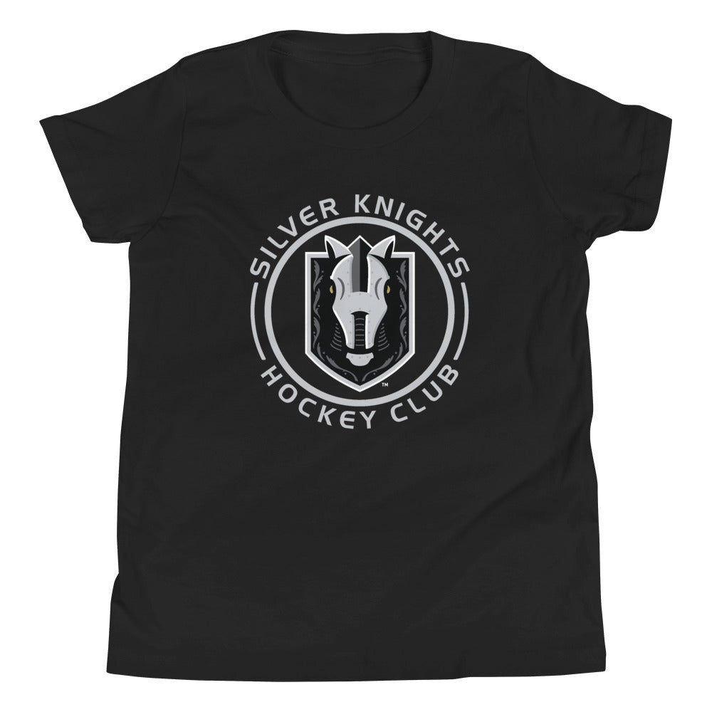 Henderson Silver Knights Youth Faceoff Short Sleeve T-Shirt (Sidewalk Sale, Black, Youth M)