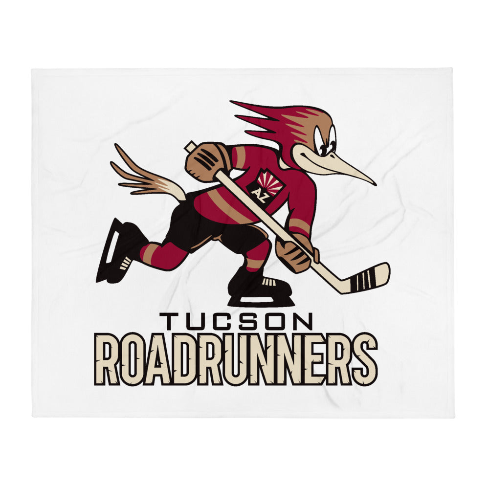 Tucson Roadrunners Primary Logo Throw Blanket