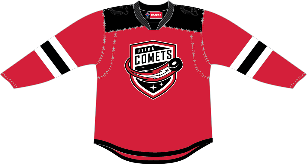 CCM Quicklite Utica Comets Customized Premier Red Jersey