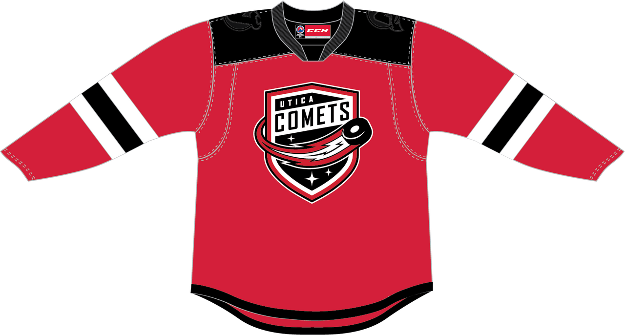 CCM Quicklite Utica Comets Premier Red Jersey