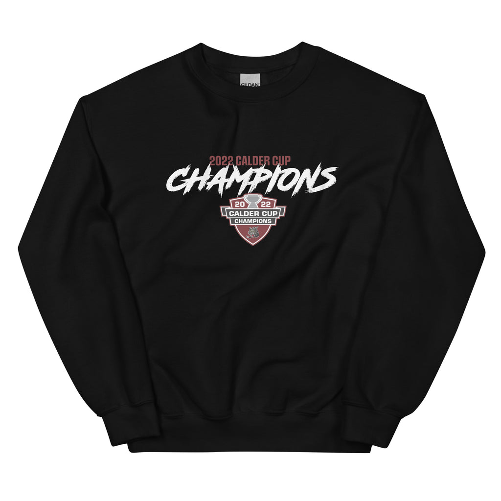 Chicago Wolves 2022 Calder Cup Champions Adult Script Crewneck Sweatshirt