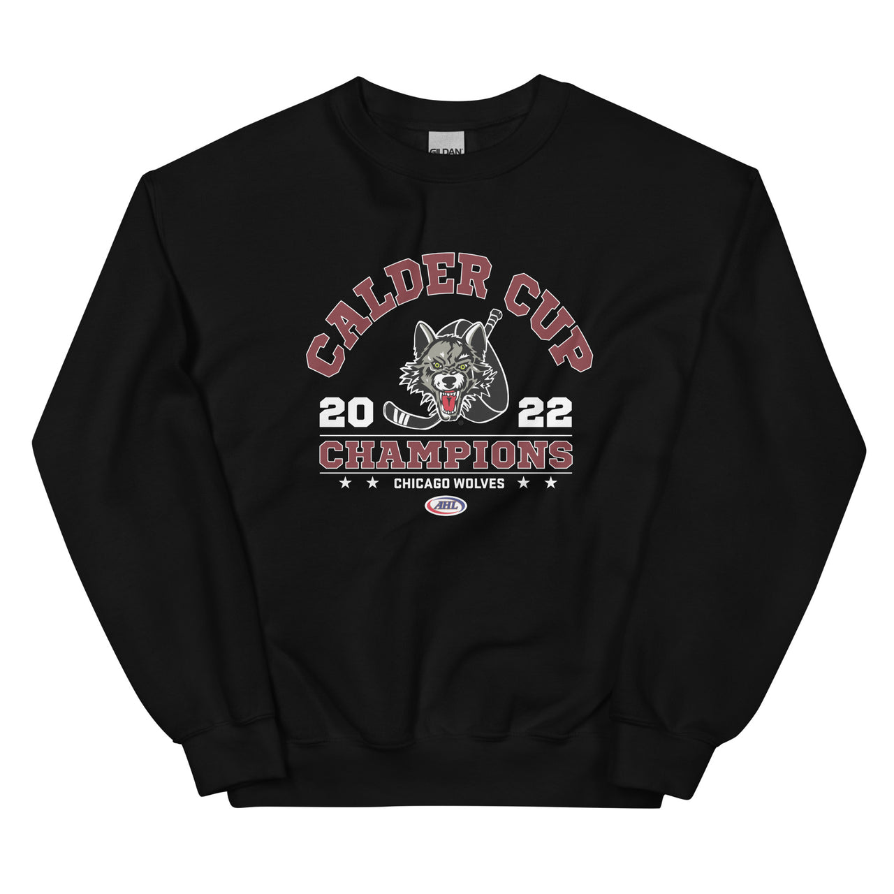 Chicago Wolves 2022 Calder Cup Champions Arch Adult Crewneck Sweatshirt