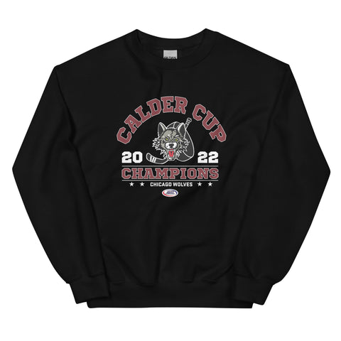 Chicago Wolves 2022 Calder Cup Champions Arch Adult Crewneck Sweatshirt
