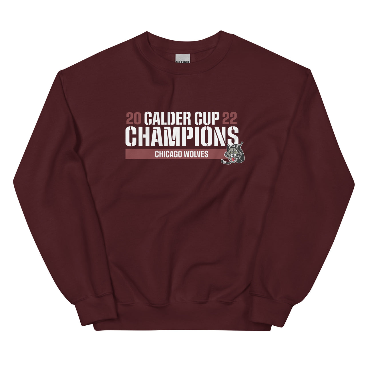 Chicago Wolves 2022 Calder Cup Champions Raise the Bar Adult Crewneck Sweatshirt