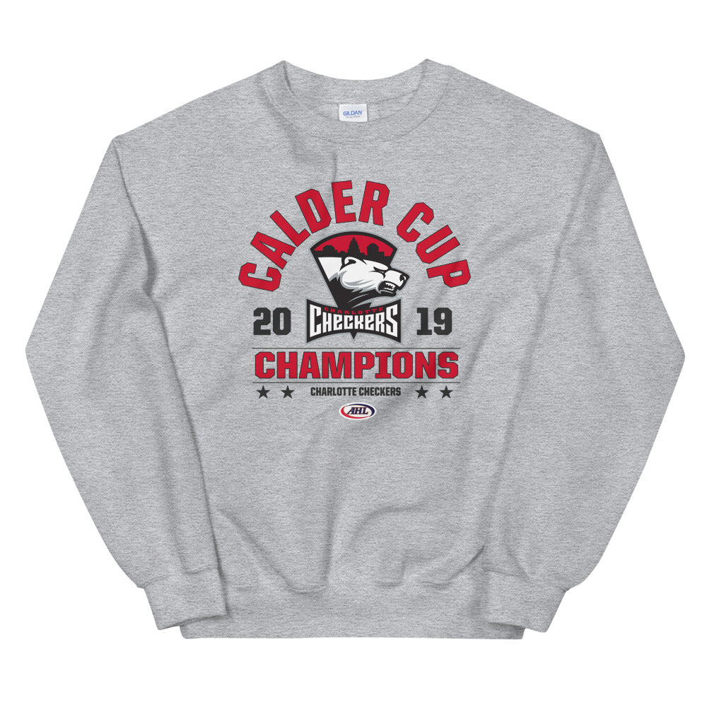 Charlotte Checkers 2019 Calder Cup Champions Arch Crewneck Sweatshirt