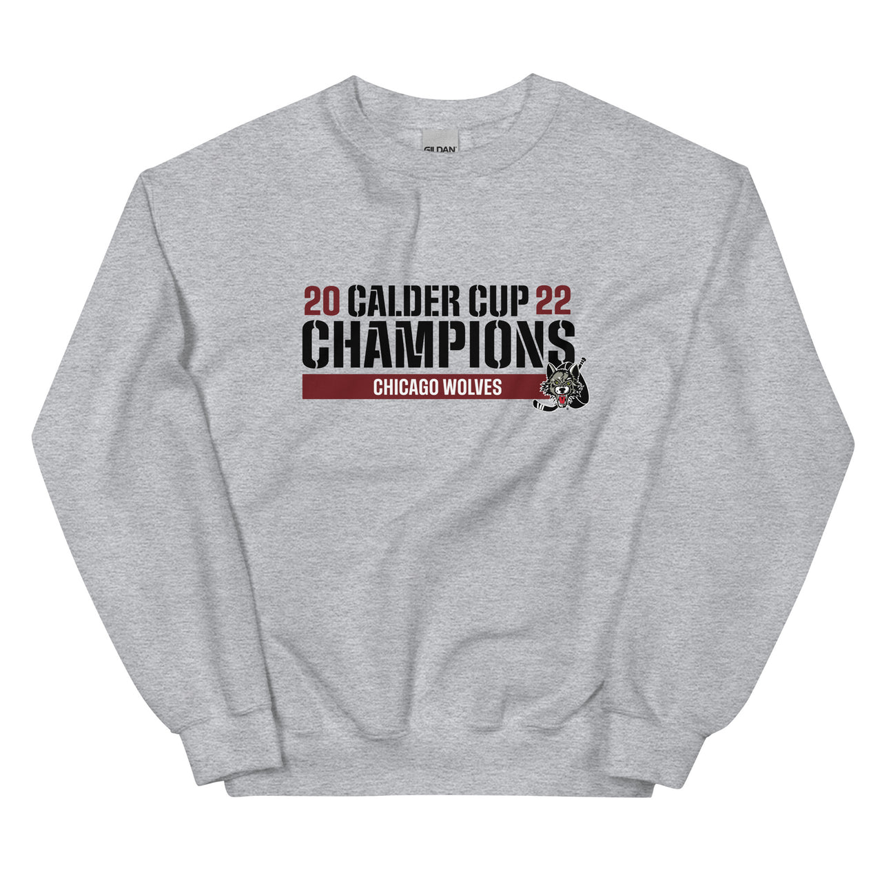 Chicago Wolves 2022 Calder Cup Champions Raise the Bar Adult Crewneck Sweatshirt
