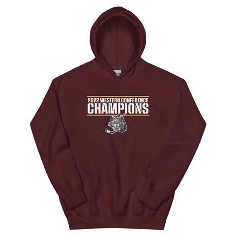 Chicago Wolves 2022 Western Conference Champions Adult Pullover Hoodie - Maroon
