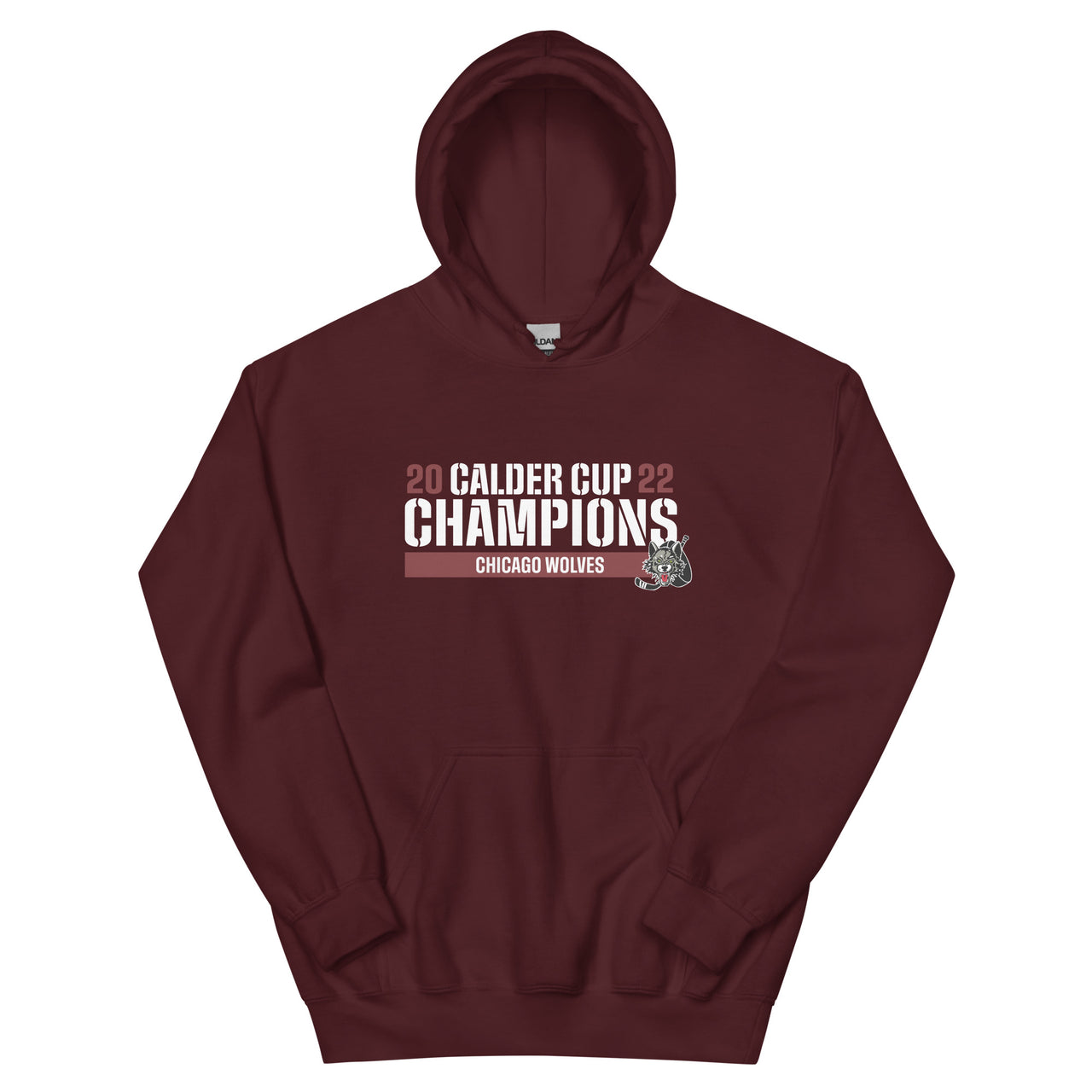 Chicago Wolves 2022 Calder Cup Champions Raise the Bar Adult Pullover Hoodie