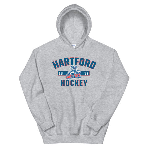 Hartford Wolf Pack, glitter logo, AHL, red blue checkered