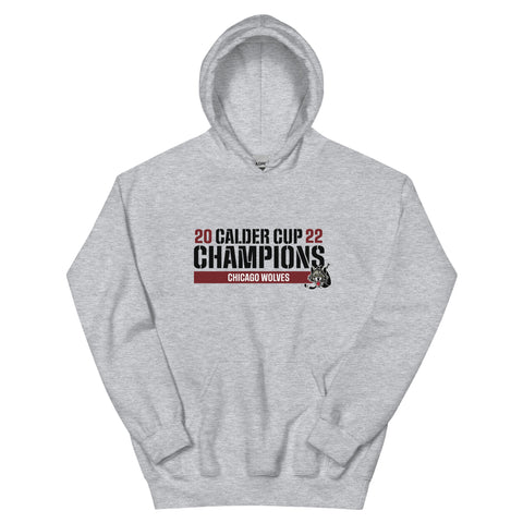 Chicago Wolves 2022 Calder Cup Champions Raise the Bar Adult Pullover Hoodie