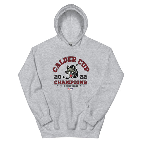 Chicago Wolves 2022 Calder Cup Champions Arch Adult Pullover Hoodie