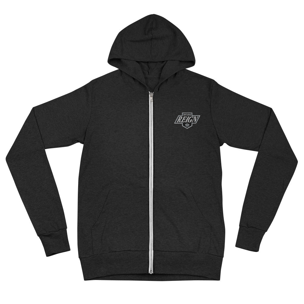 Ontario Reign Primary Logo Adult Embroidered Full Zip Hoodie