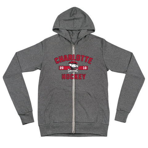 Charlotte Checkers Adult Established Logo Full Zip Hoodie