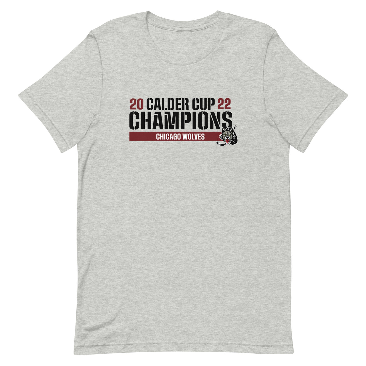 Chicago Wolves 2022 Calder Cup Champions Raise the Bar Adult Short Sleeve T-Shirt