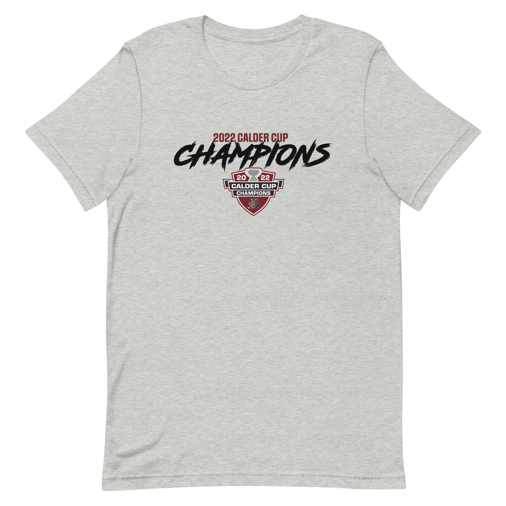 Chicago Wolves 2022 Calder Cup Champions Adult Script Short Sleeve T-Shirt