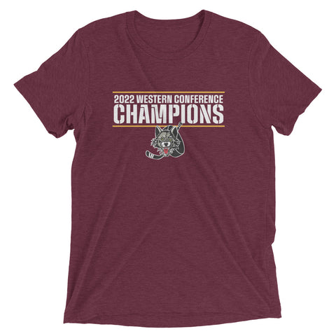 Chicago Wolves 2022 Western Conference Champions Adult Tri-Blend Short Sleeve T-Shirt