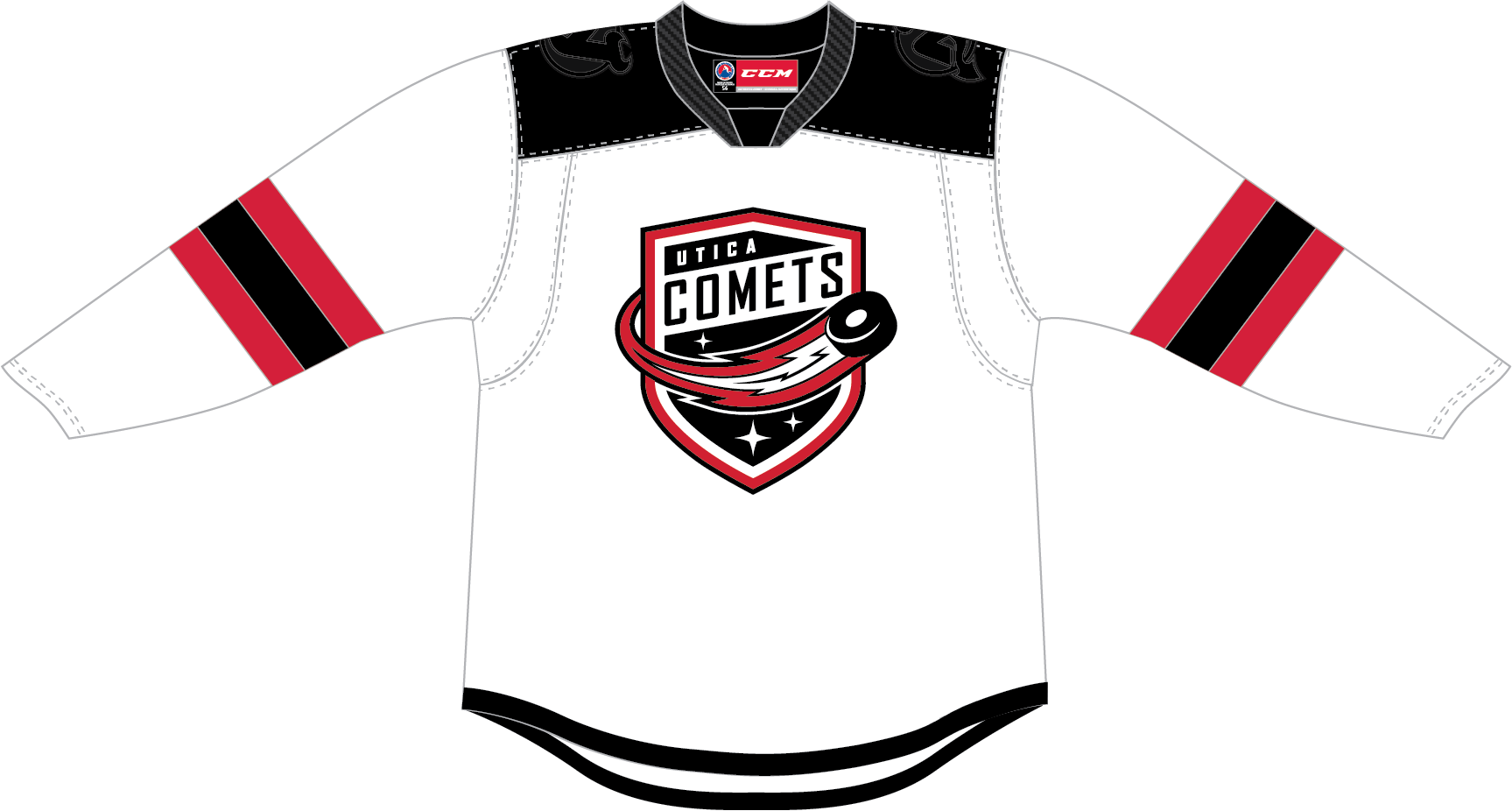 New CCM Premier Utica Comets Hockey Player Jersey Senior Small 7185 AHL SR