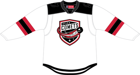 CCM Quicklite Utica Comets Premier White Jersey