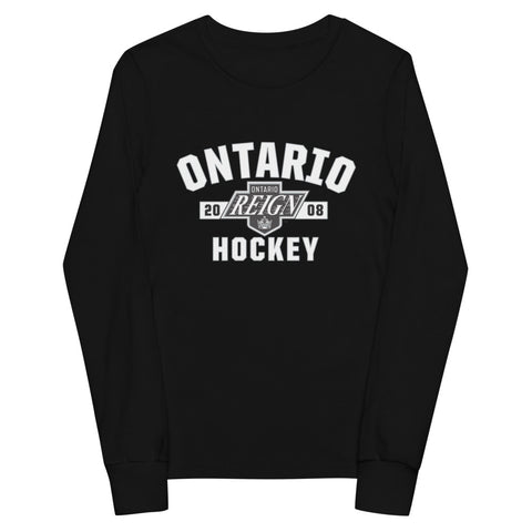 Ontario Junior Reign #15 Sidur Blue/Orange Hockey Jersey - Medium