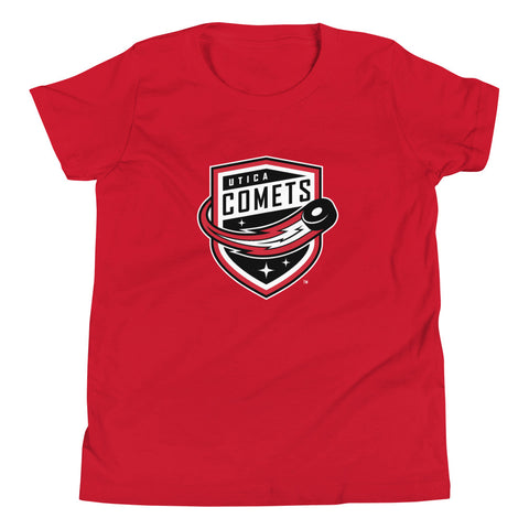 Utica Comets Youth Primary Logo Short Sleeve T-Shirt