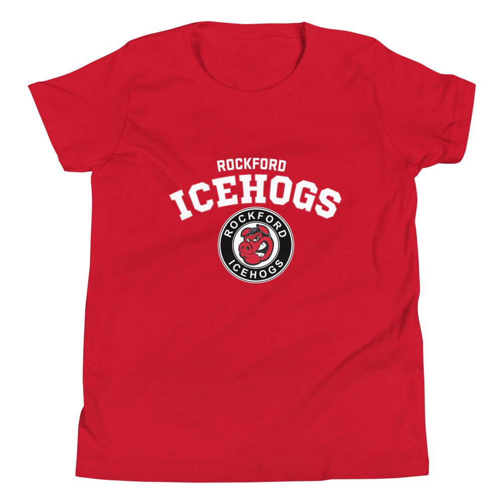 Rockford IceHogs Arch Youth Short Sleeve T-Shirt