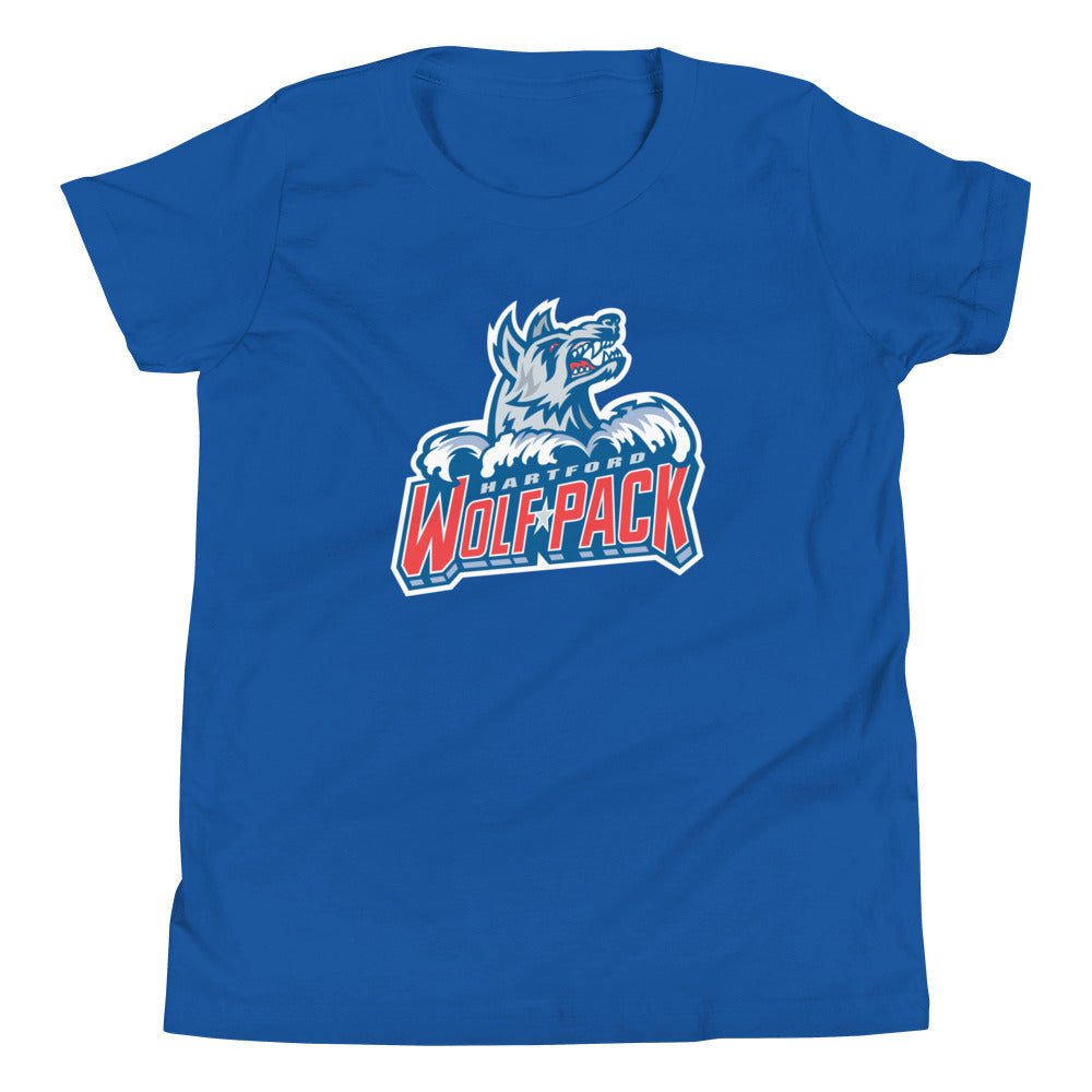 Hartford Wolf Pack Primary Logo Youth Short Sleeve T-Shirt